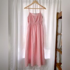 Zara women’s pink and white plaid textured dress. Size medium